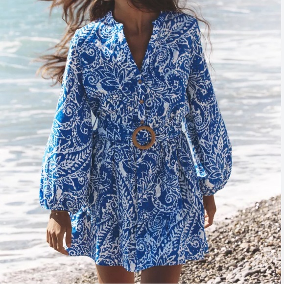 zara blue embroidered dress Aidan Mattox Crepe Back Satin One Shoulder Long Gown main image 1